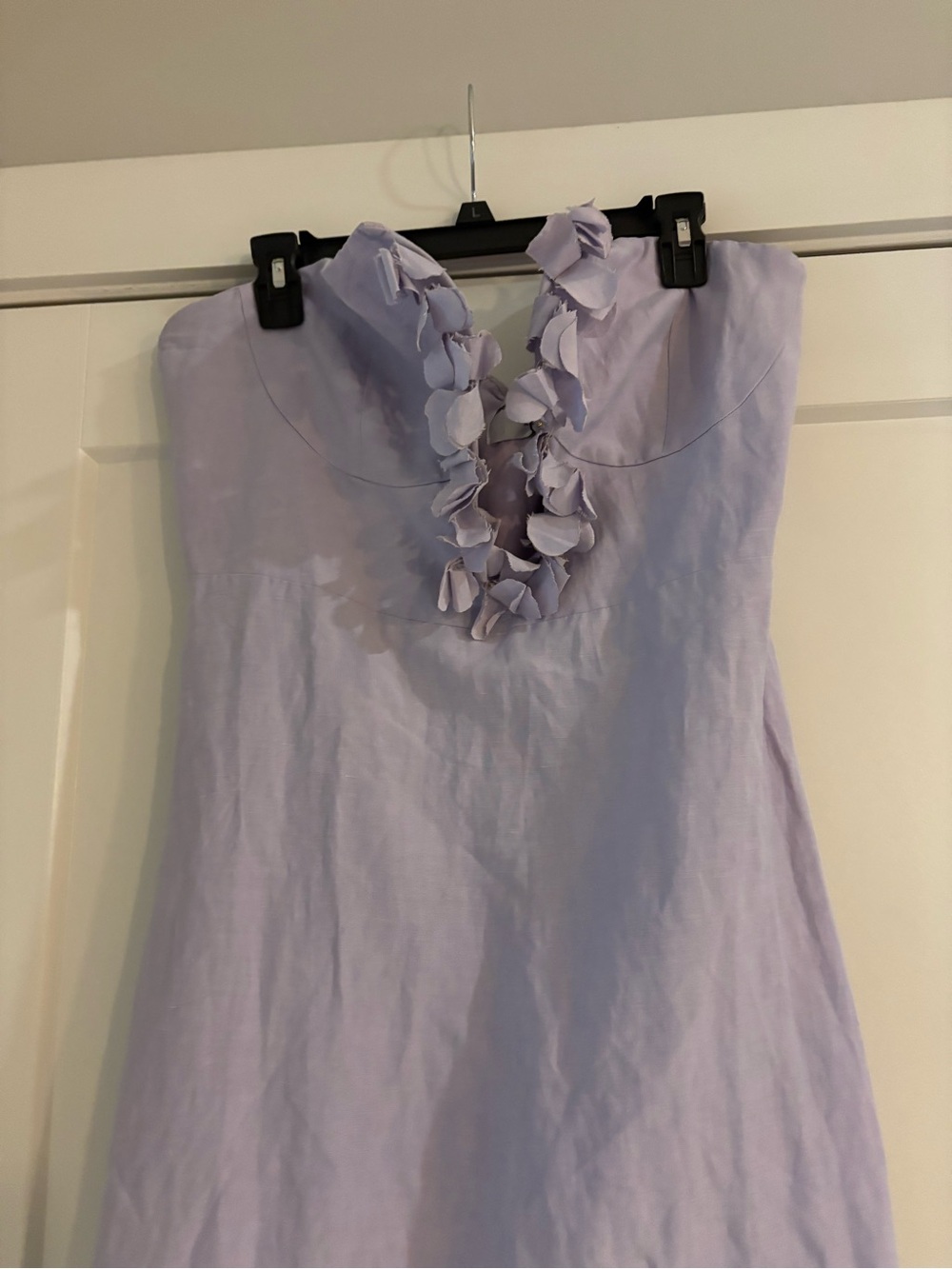 Sonya Moda for Anthropologie One-Shoulder Lilac Petal-Trim maxi Dress - Picture 10 of 16